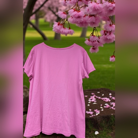 Croft & Barrow Essential Crewneck TeeColor: Pink Wonder, Size: LARGE (EUC) - Picture 8 of 10